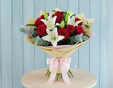 Букет цветов из:  Лилии и Розы в Першино