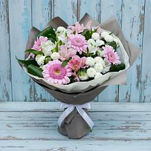 Букет цветов из:  Герберы, Альстромерии и Хризантемы в Першино