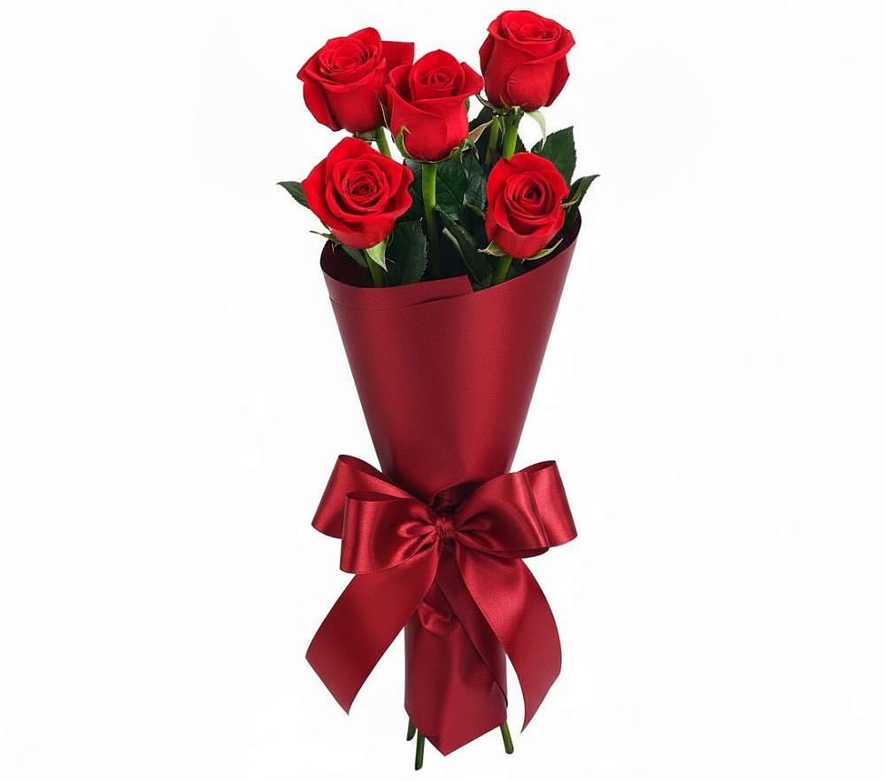 Букет 5 Красных роз Эдлесс Лав в Першино