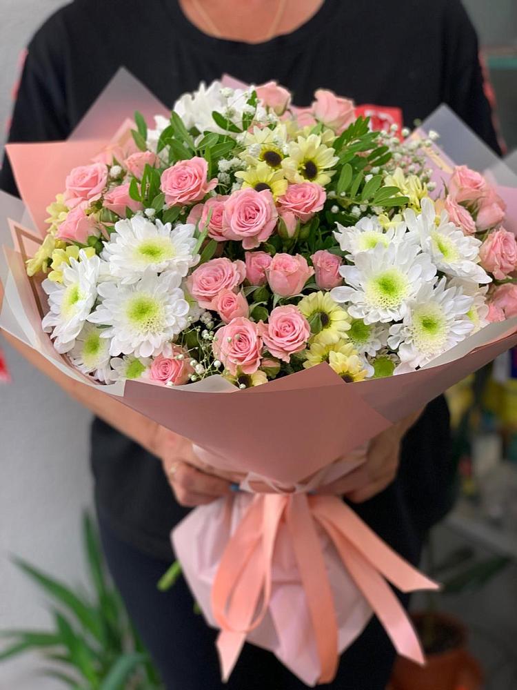 Букет цветов из: Розы и Хризантемы в Першино