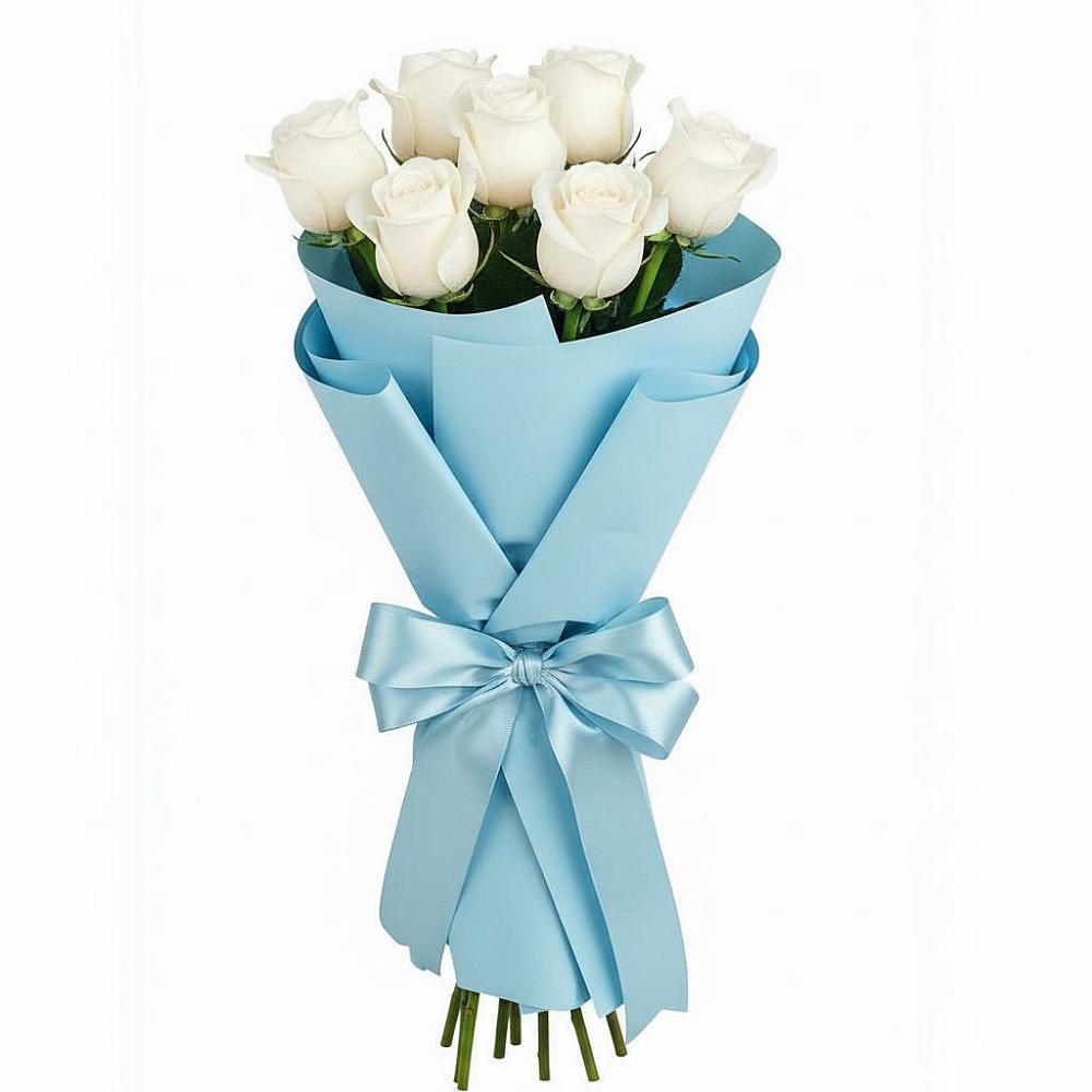 Букет 7 белых роз Проуд в Першино