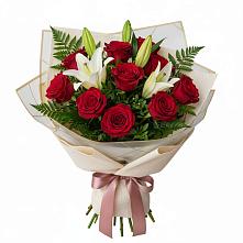 Букет цветов из:  Лилии и Розы в Першино