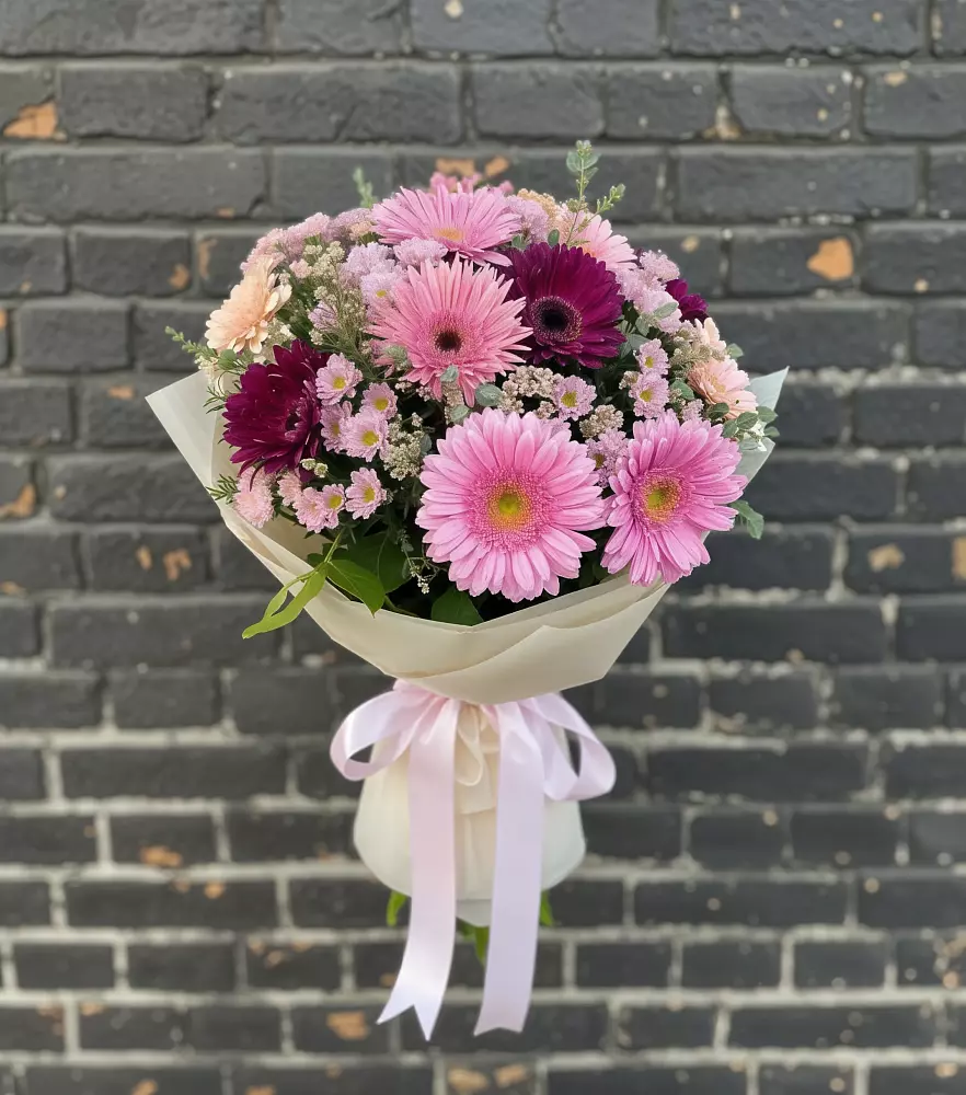 Букет цветов из: Герберы и Хризантемы в Першино