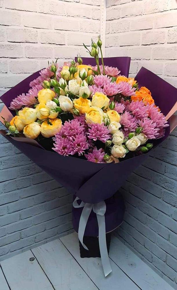 Букет цветов из: Хризантемы и Розы в Першино
