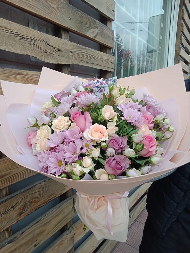 Букет цветов из: Розы и Хризантемы в Першино