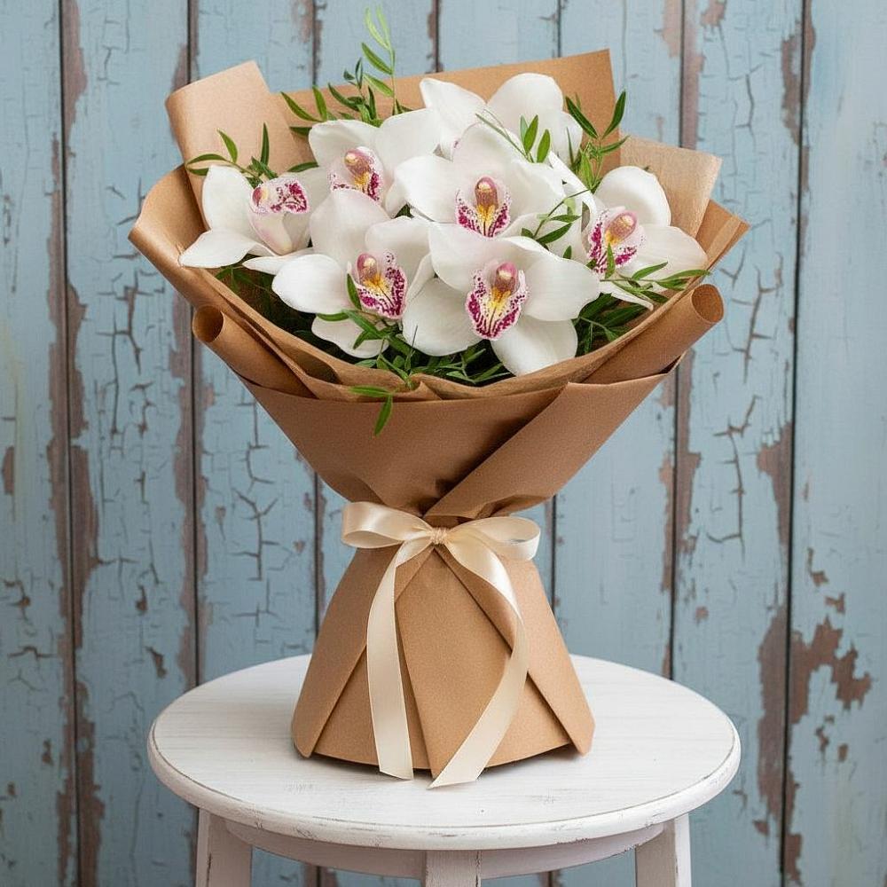 Букет цветов из: Орхидеи и Розы в Першино