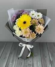 Букет цветов из:  Розы, Герберы и Хризантемы #REPLACE_PRED# Першино