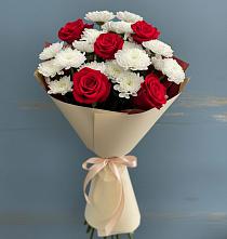 Букет цветов из:  Розы и Хризантемы в Першино