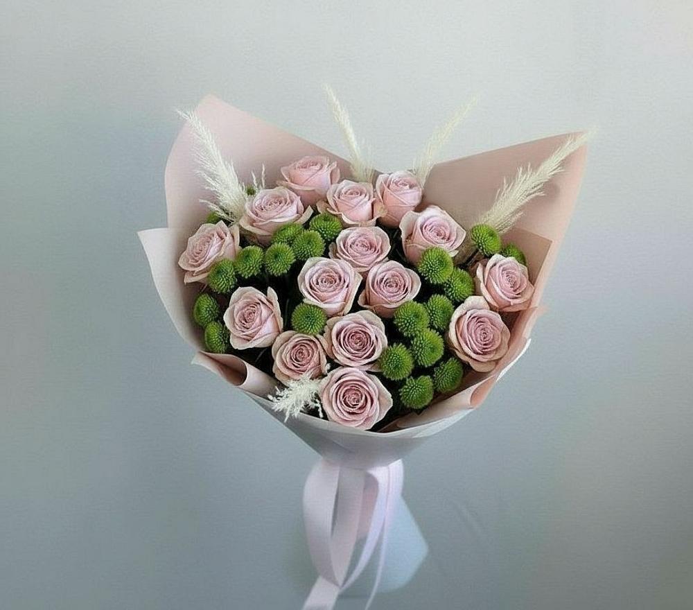 Букет цветов из: Розы и Хризантемы в Першино