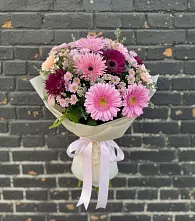 Букет цветов из:  Герберы и Хризантемы в Першино