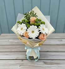 Букет цветов из:  Герберы, Розы и Хризантемы #REPLACE_PRED# Першино
