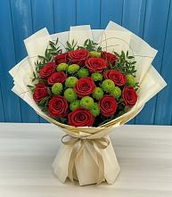 Букет цветов из:  Розы и Хризантемы #REPLACE_PRED# Першино