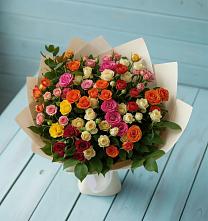 Букет Микс из разноцветных кустовых роз #REPLACE_PRED# Першино
